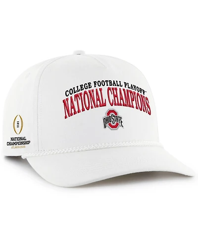 '47 Brand Men's White Ohio State Buckeyes College Football Playoff 2024 National Champions Rope Hitch Adjustable Hat
