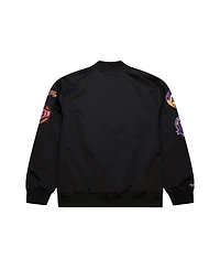Mitchell & Ness Men's Black Los Angeles Lakers Blackout Collection Vintage Full-Snap Satin Jacket