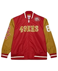 Mitchell & Ness Men's Jerry Rice Scarlet San Francisco 49ers Retired Player Graphic Full-Zip Satin Jacket