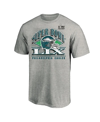 Fanatics Men's Heather Gray Philadelphia Eagles Super Bowl Lix Big Tall Our Pastime T-Shirt