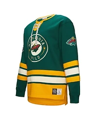 Mitchell & Ness Men's Hunter Green Minnesota Wild Heritage Lace-Up Pullover Sweatshirt
