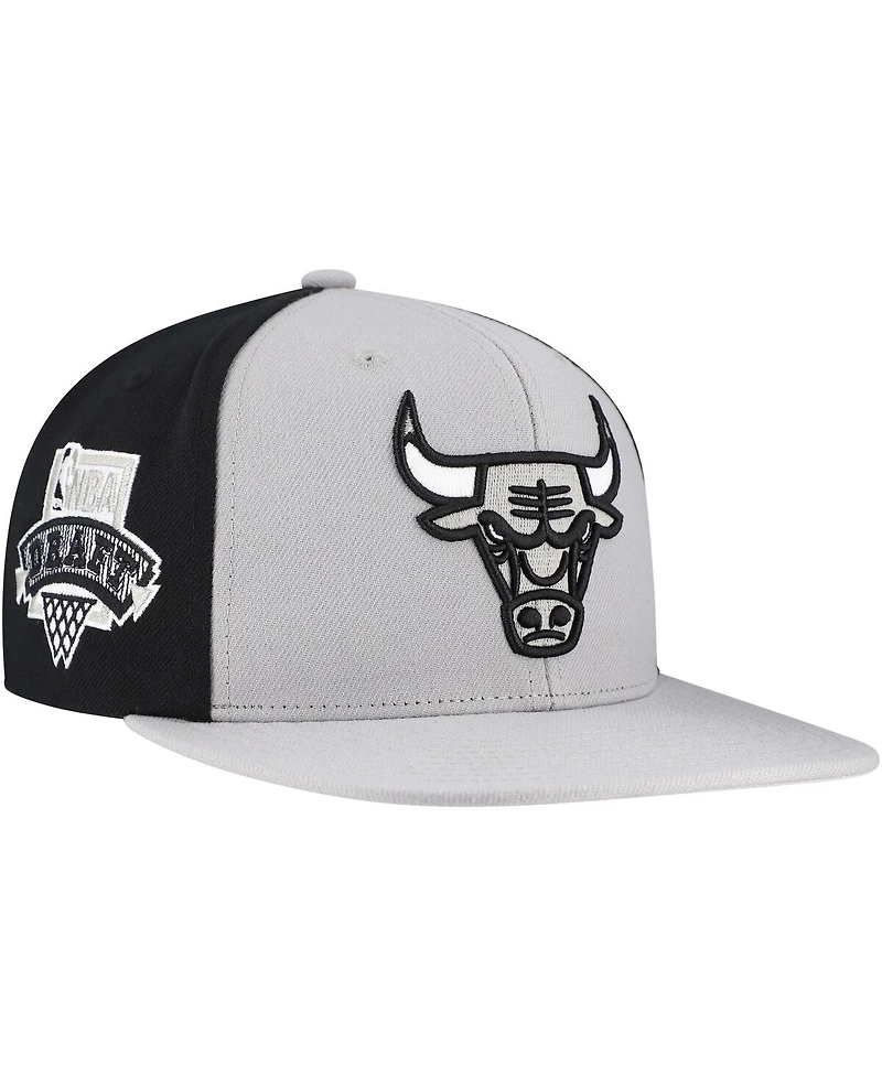 Mitchell & Ness Men's Gray Chicago Bulls Core Snapback Hat