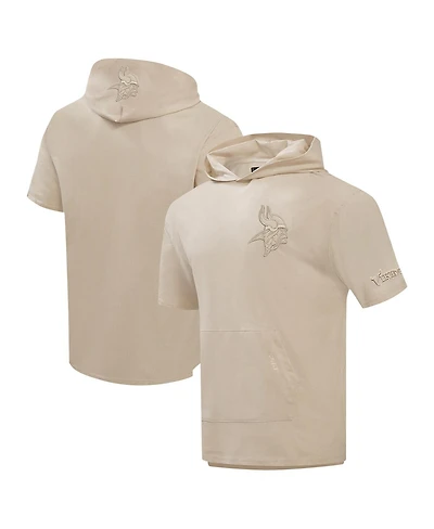 Pro Standard Men's Tan Minnesota Vikings Neutrals Capsule Short Sleeve Pullover Hoodie