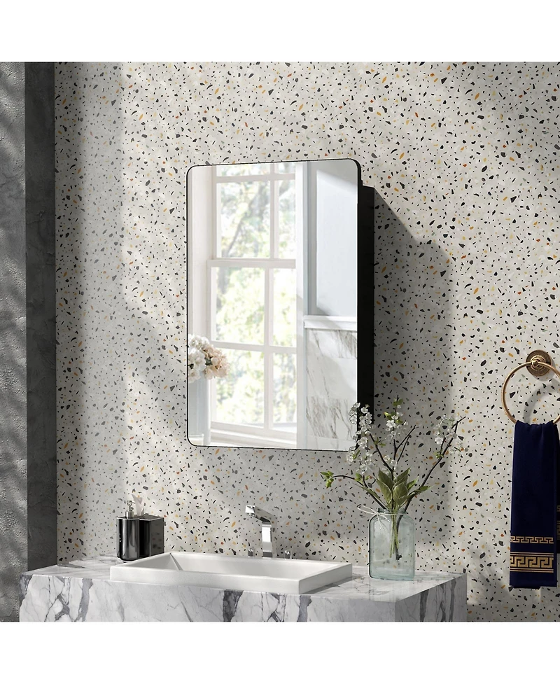 Multi-Functional Bathroom Mirror Cabinet with Adjustable Shelves