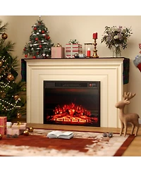 Electric Fireplace Insert Heater with Adjustable Flame Color for Customized Warmth and Ambiance