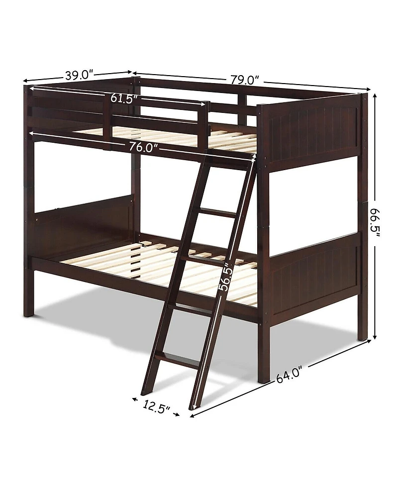 Wooden Bunk Beds Convertible into 2 Individual Beds for Flexible Kids' Room Setup