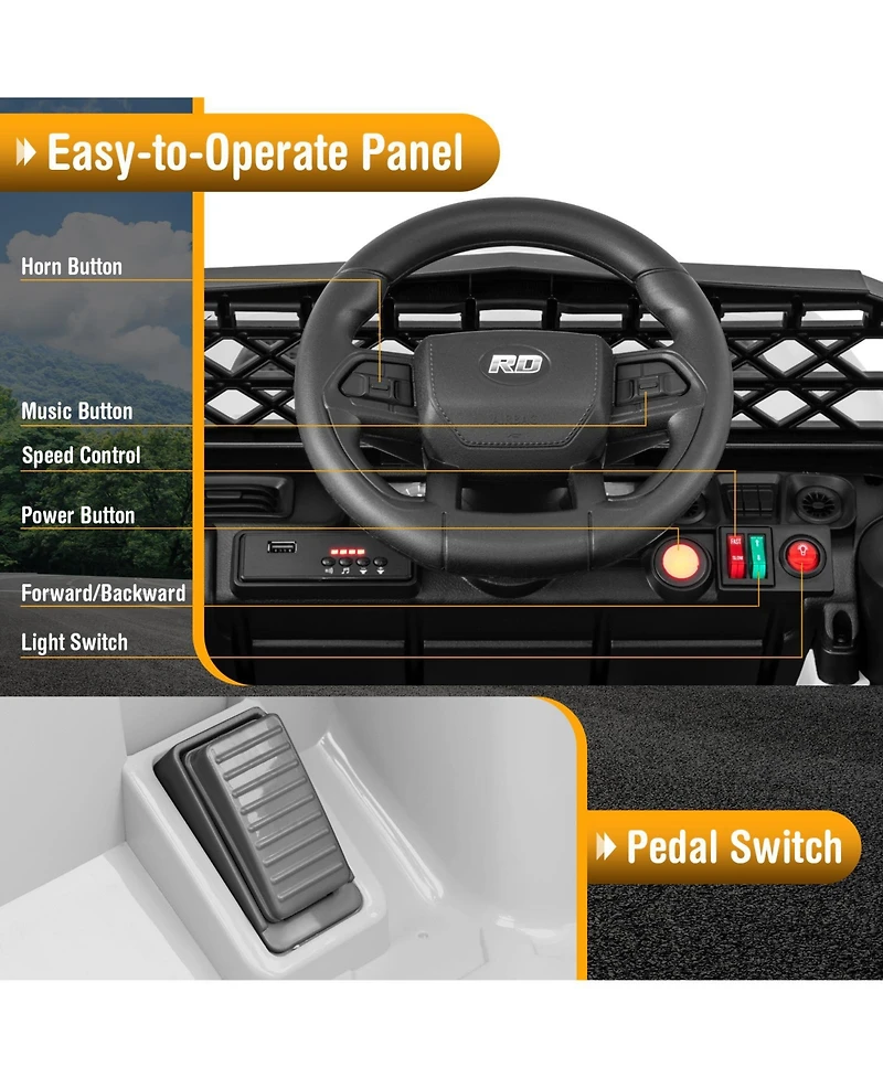 12V Kids Ride on Truck Car with Parental Remote and Music Player