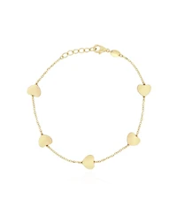 The Lovery Gold Heart Station Bracelet 14K Gold