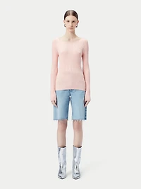 Gobi Cashmere Juniors' Ribbed Cotton Silk Cashmere Blend Sweater