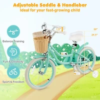 Kids Bike with Training Wheels and Adjustable Handlebar Seat Safe Comfortable Bicycle for Toddlers Young Riders