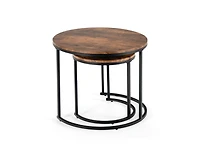 Modern Round Stacking Nesting Coffee Tables for Living Room (Set of 2)