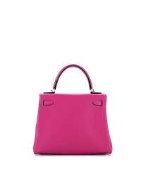Pre-Owned Hermes Kelly 25 Handbag Pink Swift with Palladium Hardware