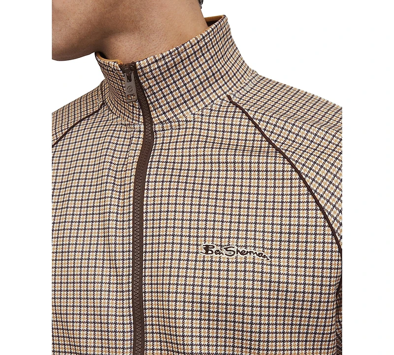 Ben Sherman Men's Regular-Fit Houndstooth Check Full-Zip Track Jacket