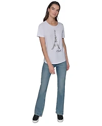 Karl Lagerfeld Paris Women's Graphic Crewneck T-Shirt