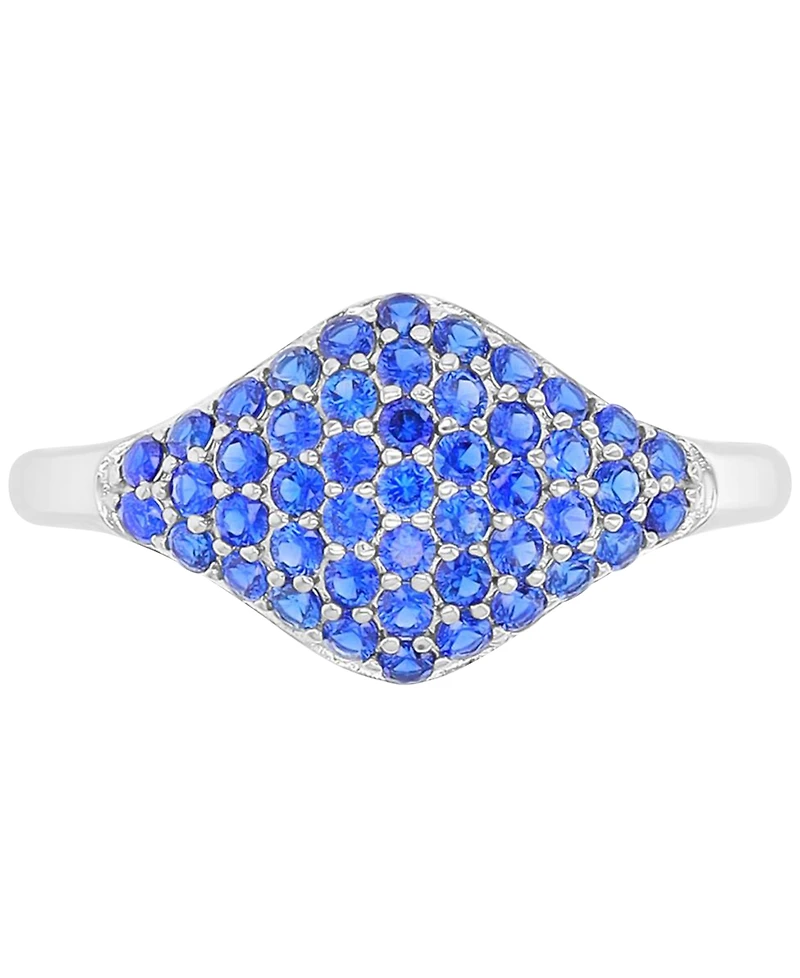 Lab-Created Blue Sapphire Rhombus Cluster Ring (1-3/8 ct. t.w.) Sterling Silver