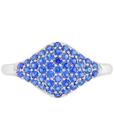 Lab-Created Blue Sapphire Rhombus Cluster Ring (1-3/8 ct. t.w.) Sterling Silver