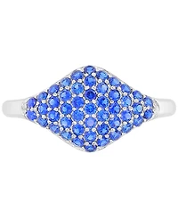 Lab-Created Blue Sapphire Rhombus Cluster Ring (1-3/8 ct. t.w.) Sterling Silver
