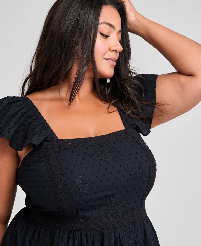 And Now This Trendy Plus Smocked Cotton Maxi Dress, Exclusively at Macy's