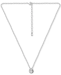 Giani Bernini Cubic Zirconia Pear Bezel Pendant Necklace, 16" + 2" extender, Exclusively at Macy's