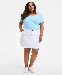 Style & Co Plus Comfort-Waist Cargo Skirt, Exclusively at Macy's