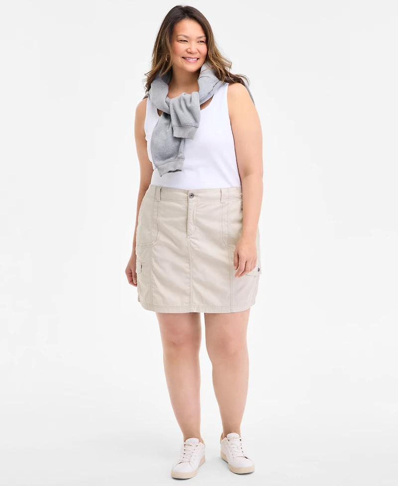 Style & Co Plus Size Comfort-Waist Cargo Skirt, Exclusively at Macy's