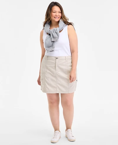 Style & Co Plus Size Comfort-Waist Cargo Skirt, Exclusively at Macy's