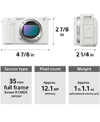 Sony Alpha Zv-E1 Full-frame Mirrorless Vlog Camera (Ilczv-E1/W)