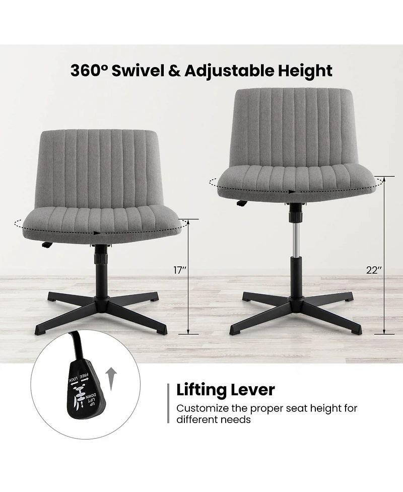 Criss Cross Legged Office Chair Ergonomic Mid Back Computer Desk