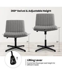 Criss Cross Legged Office Chair Ergonomic Mid Back Computer Desk