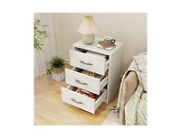 3-Drawer Nightstand with Storage for Bedroom or Living Room, Compact Design