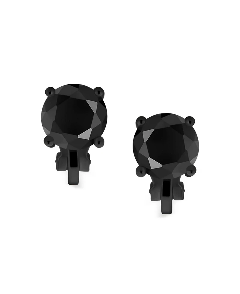 Bling Jewelry 2CT Solitaire Round Cubic Zirconia Cz Clip On Stud Earrings Non Piercing