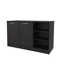 Fm Furniture Red Rock Kitchen Island with 2 Doors and Open Storage, Wengue