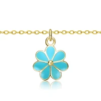 GiGiGirl 14k Gold Plated Colored Enamel Daisy Flower Drop Charm Pendant