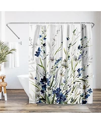 71x74 Floral Lavender Shower Curtain - 100% Polyester - Water-Resistant Bath Curtain