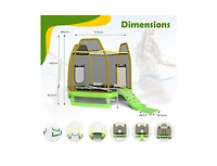 Trampoline with Ladder and Slide for Indoor and Outdoor