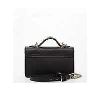 Susu Studded Small Leather Crossbody Bag Black Purse Women's Handbag with Top Handle
