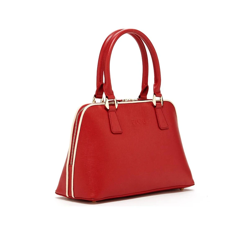 Susu Saffiano Leather Satchel Bag Red Purse Women's Handbag