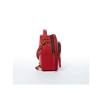 Susu Small Red Leather Backpack Purse for Women Convertible Crossbody Bag Women's Handbag