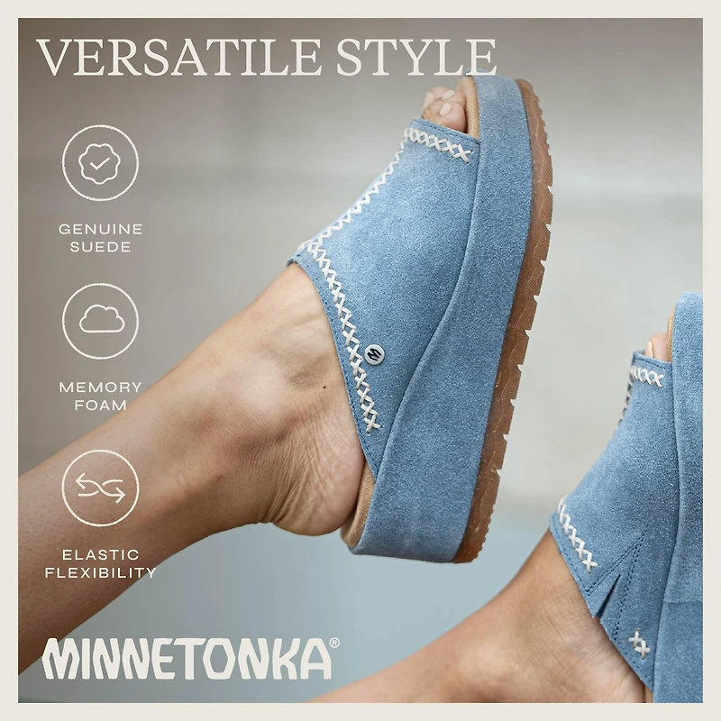 Minnetonka Women's Paislee Suede Wedge Sandals