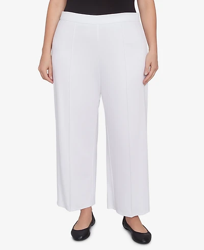Alfred Dunner Plus Nantucket Pleated Wide Leg Ankle Pants
