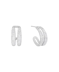 And Now This Clear Crystal Double Hoop Earrings