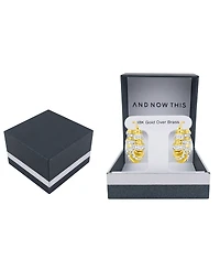 And Now This Clear Crystal Click Top Hoop Earrings