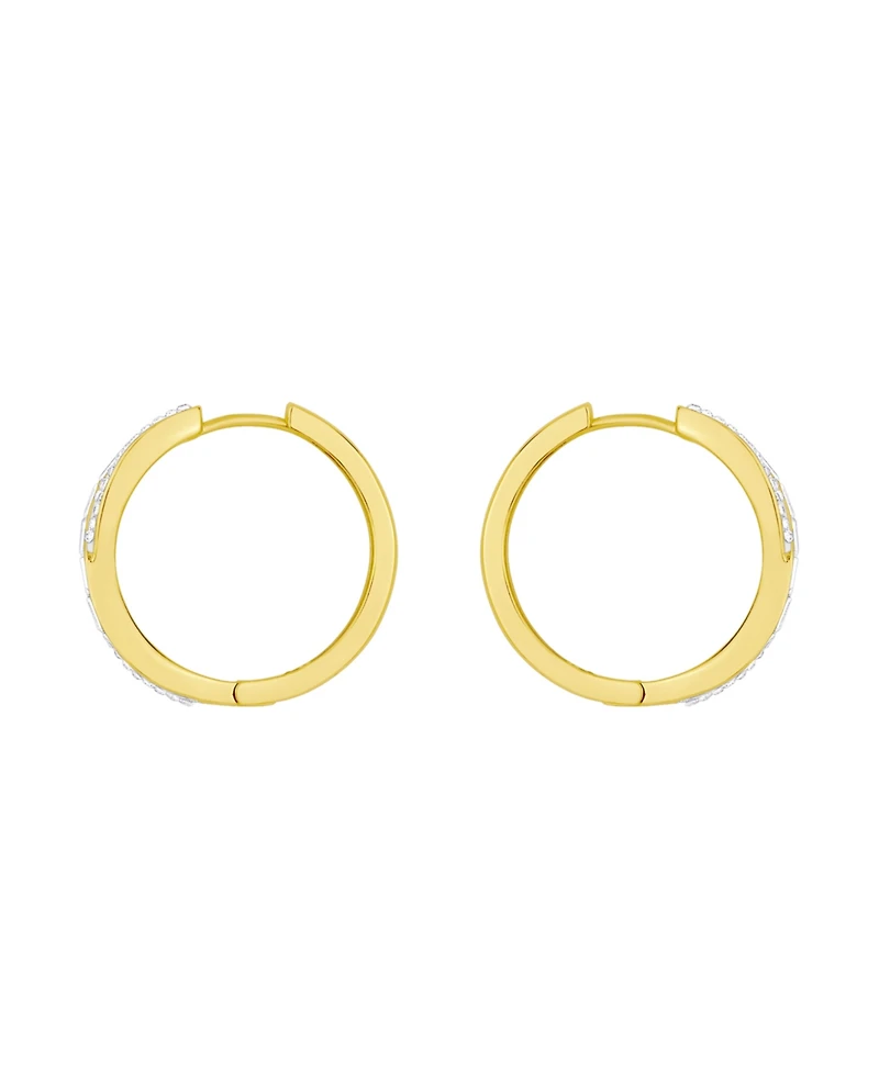 And Now This 18K Gold Plated Crystal Hoop Earrings