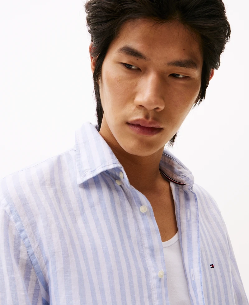 Tommy Hilfiger Men's Regular-Fit Stripe Linen Shirt