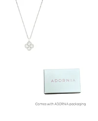 Adornia Silver Adjustable Cultivated Pearl-Studded Clover Necklace