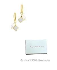 Adornia Tarnish Resistant Gold Freshwater Cultivated Pearl Clover Hoop Earrings