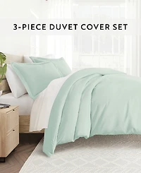 ienjoy Home Double Brushed Solid Duvet Cover Set, Full/Queen