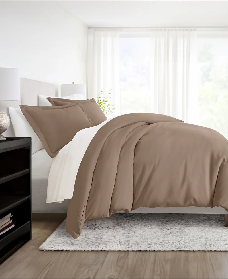 ienjoy Home Double Brushed Solid Duvet Cover Set, Twin/Twin Xl