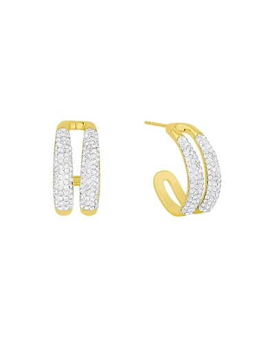 And Now This Clear Crystal Double Hoop Earrings
