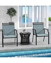 Gymax Patio Dining Chairs Set of 4 All Weather Outdoor Chairs w/ High Back & Armrests